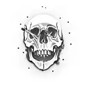 skull with bullet holes tattoo design idea