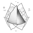 upside down triangle with tree emerging tattoo design idea