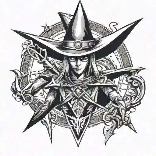" Dark magician " Yugioh card art tattoo design idea