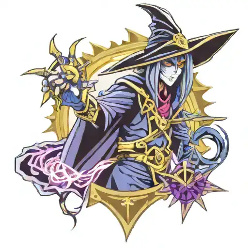 " Dark magician " Yugioh card art tattoo design idea