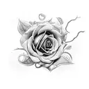 rose with vines with a snake tattoo design idea