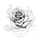 rose with vines with a snake tattoo design idea