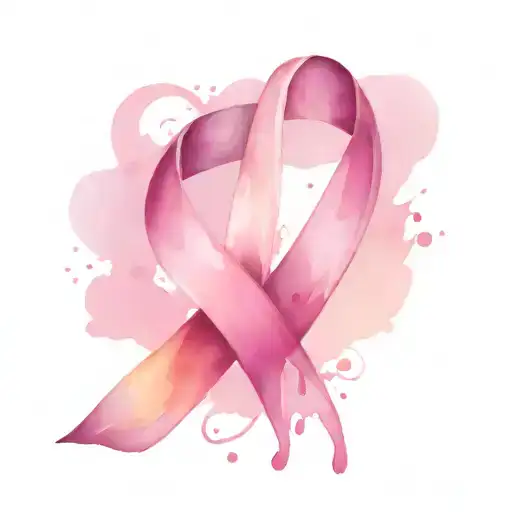 breast cancer ribbon tattoo design idea
