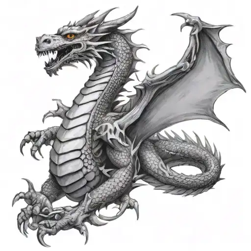 fantasy dragon tattoo design idea