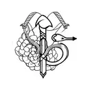 female, bow, arrow, conch Shells, Kniffe, snake tattoo design idea