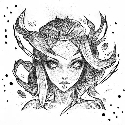 elf girl tattoo design idea