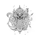 wand tattoo design idea