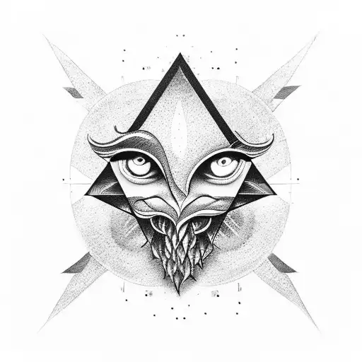 Illuminati hands eye tattoo design idea