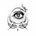 Illuminati hands eye tattoo design idea