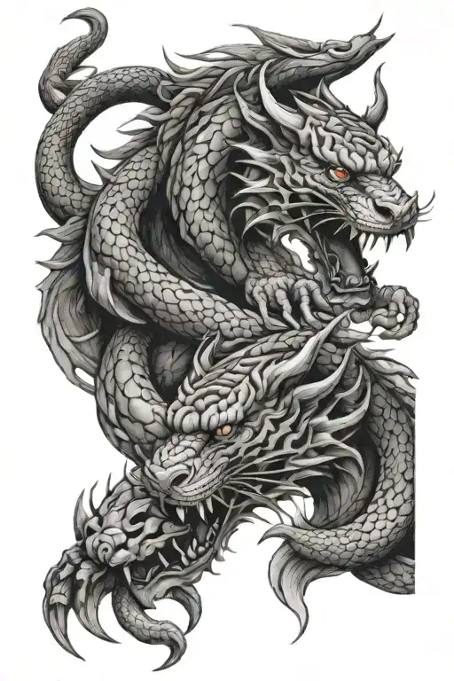 dragon and tiger tattoo design idea