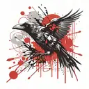 crow flying tattoo design idea