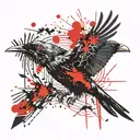 crow flying tattoo design idea