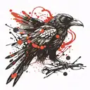 crow flying tattoo design idea