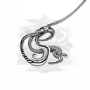 A snake intertwining with a sword, with rubies and looks like a necklace without the necklace tattoo design idea