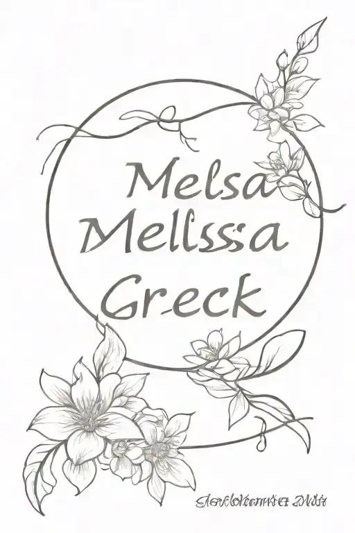 melissa in greek language written tattoo design idea