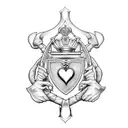 claddagh with harp tattoo design idea