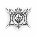 claddagh with harp tattoo design idea