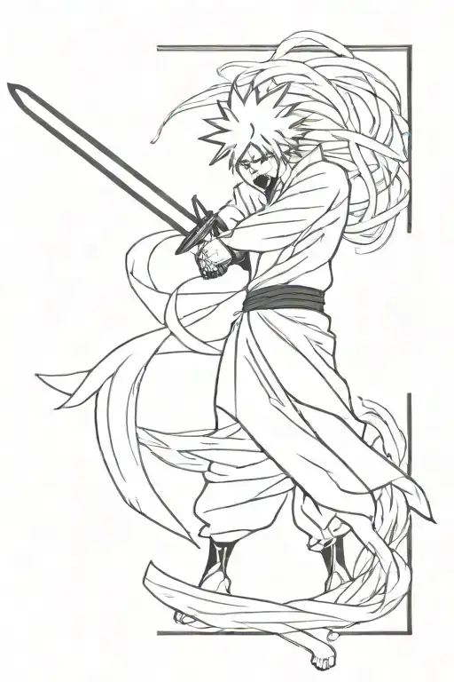 ichigo true bankai sword tattoo design idea
