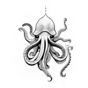 a colorful star and a black and white octopus tattoo design idea