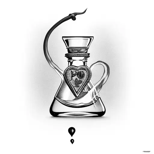 potion bottle with love potion tattoo design idea
