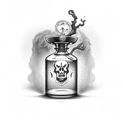 potion bottle with death potion tattoo design idea
