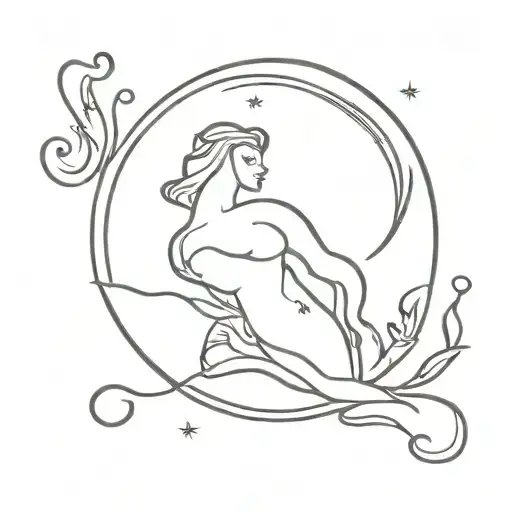 aquarius zodiac sign and leo zodiac sing tattoo design idea
