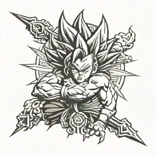 saiyan logo tattoo design idea