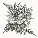 saiyan logo tattoo design idea