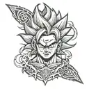 saiyan logo tattoo design idea