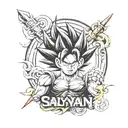 saiyan logo tattoo design idea