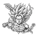 saiyan logo tattoo design idea
