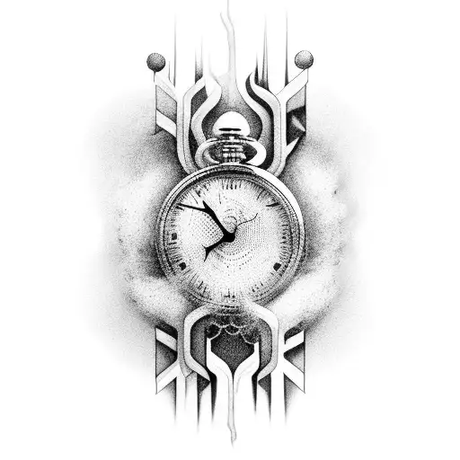 lost time tattoo design idea