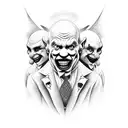 sadistic group of clowns  tattoo design idea