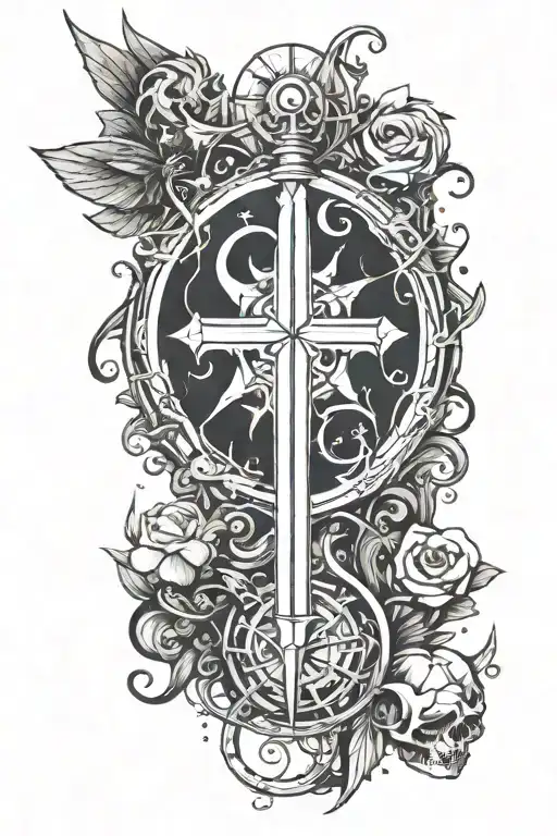 a sleeve with the symbol for the bondsmith from Stormlight Archieves and incorporates other fantasy book elements tattoo design idea