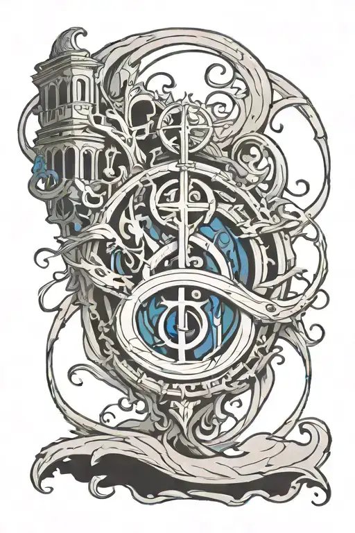 a sleeve with the symbol for the bondsmith from Stormlight Archieves by Brandon sanderson tattoo design idea