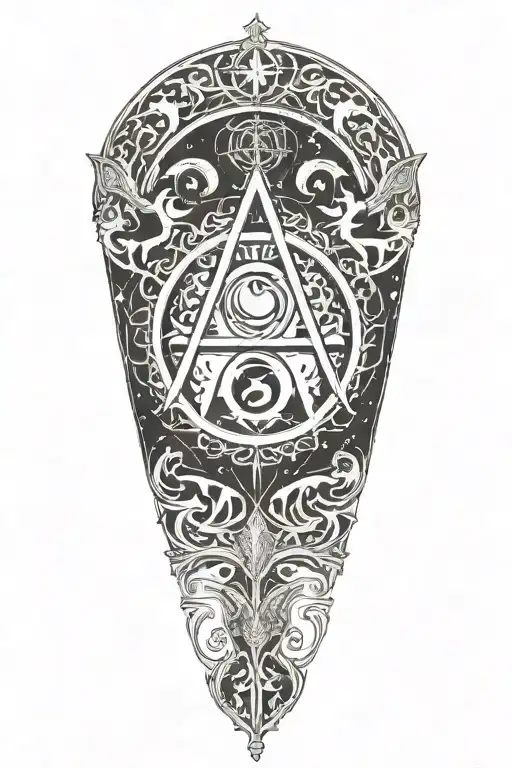 fantasy book sleeve inspired by brandon sanderson with thr symbol for the bondsmith tattoo design idea