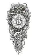 fantasy book sleeve inspired by brandon sanderson with thr symbol for the bondsmith tattoo design idea