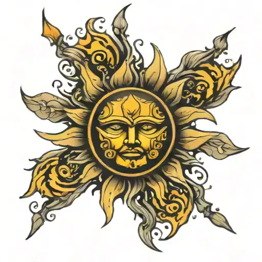 sun god Helios tattoo design idea