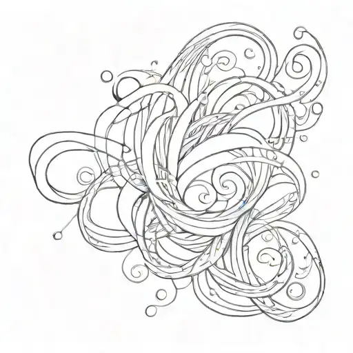 long skinny abstract liquid wavy line tattoo tattoo design idea