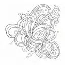 long skinny abstract liquid wavy line tattoo tattoo design idea