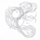 long skinny abstract liquid wavy line tattoo tattoo design idea