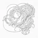 long skinny abstract liquid wavy line tattoo tattoo design idea