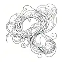 long skinny abstract liquid wavy line tattoo tattoo design idea