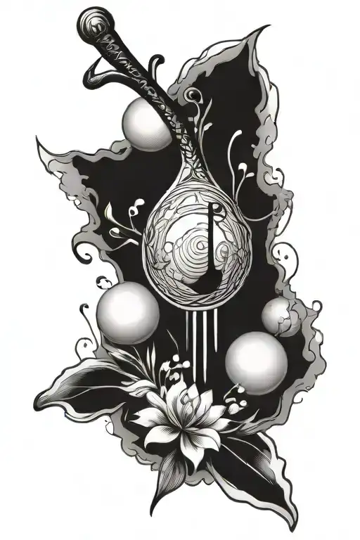 Pearl and Oar tattoo design idea