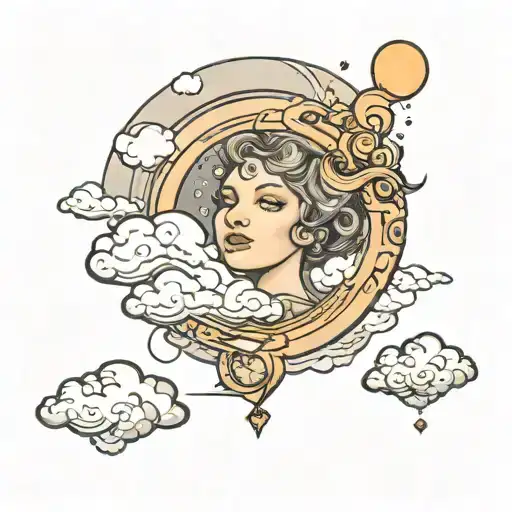 venus planet, 11:11, clouds, trust the process, moon  tattoo design idea