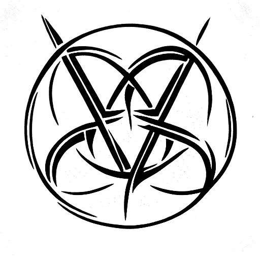 deathly hallows from Harry Potter combined with trident from Percy Jackson  tattoo design idea