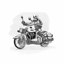 skeleton cop riding a motorcycle tattoo design idea