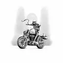 skeleton cop riding a motorcycle tattoo design idea