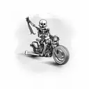 skeleton cop riding a motorcycle tattoo design idea
