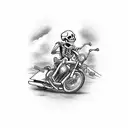 skeleton cop riding a motorcycle tattoo design idea